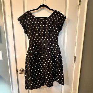 Blue and white polkadot dress